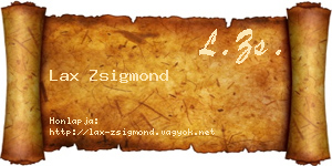 Lax Zsigmond névjegykártya