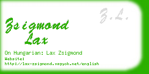 zsigmond lax business card
